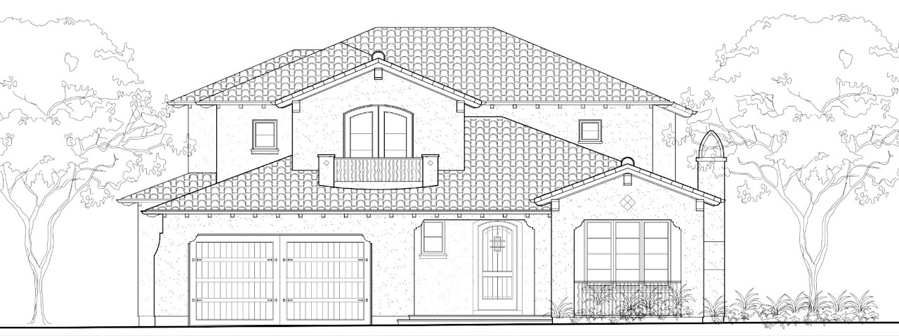 Front elevation of a two-story house